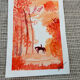 Aquarelle originale « Rêve orange » – Pièce unique