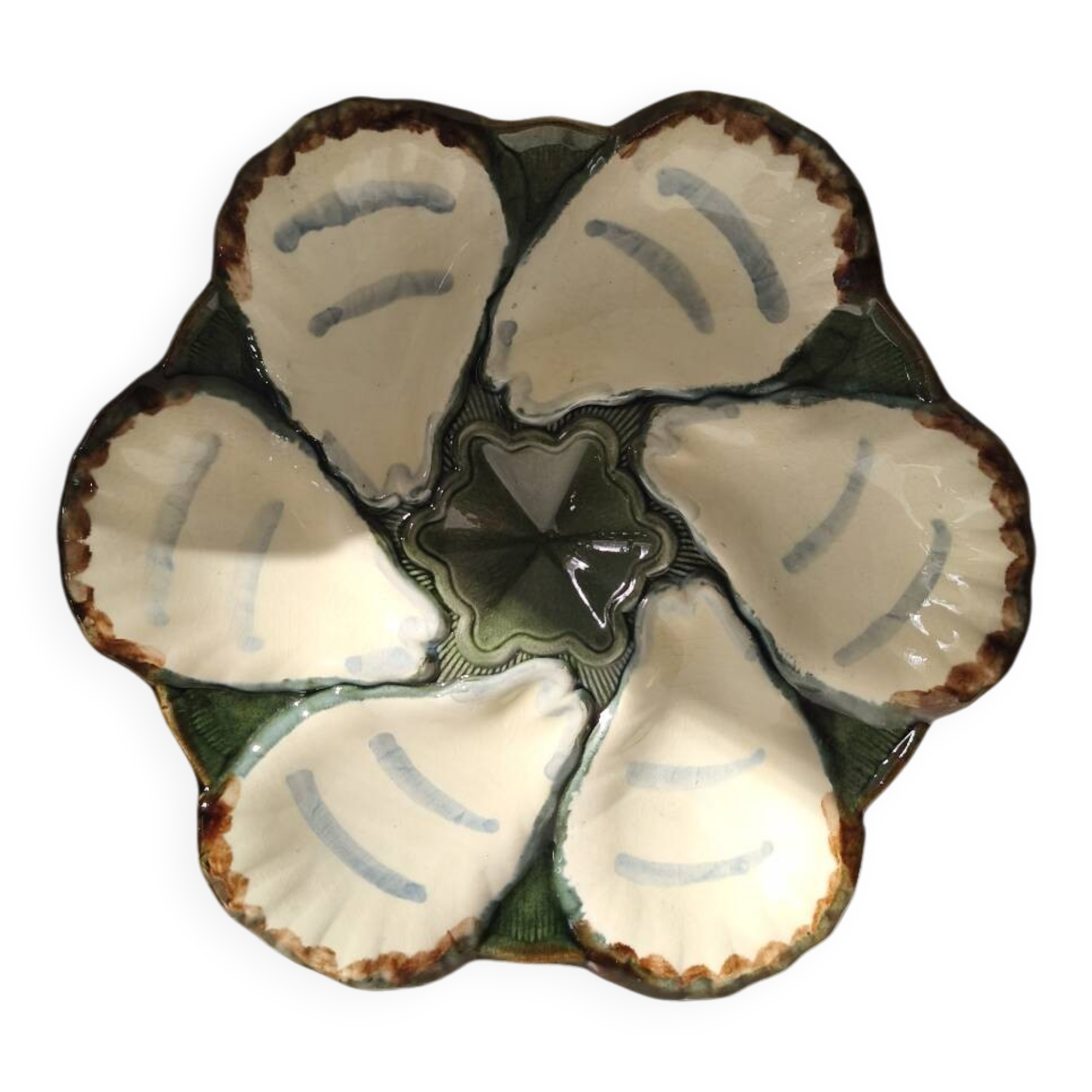 Majolica oyster plate