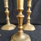 Batch of 5 brass candlesticks