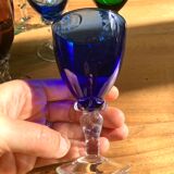 Set of seven colored glasses
