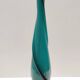 Teal Encased and Hand-Blown Murano Glass Flower Vase, Italy