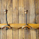 Wall coat rack in wood and old metal