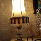 Table lamp in spelter and onyx