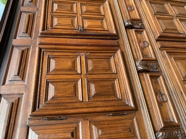 Meuble cabinet louis xiii double corps armoire renaissance ancien