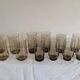 12 long drink glasses in smoked glass – 1970s