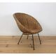 Rattan and wicker basket armchair, 50s-60s