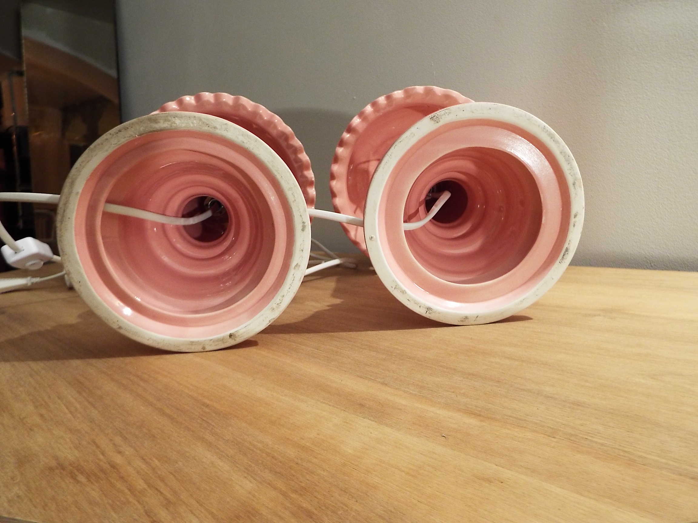 Pair of ceramic lamps