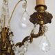 Pair of French Baroque Double Bronze Crystal Wall Lights Glass Bead Swags
