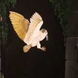 Tableau Rolande Féore huile sur toile Nocturne à la chouette au château du Lude