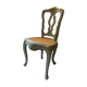 Venetian chair in patinated wood and redone caning