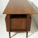 Vittorio Dassi Mid-Century Italian Teakwood Writing Desk and Chair, 1950