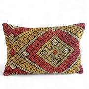Vintage Handwoven Wool Kilim Pillow, Moorish Style, Mid-20th Century
