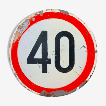 SPEED LIMIT 40 Original 1980's Traffic Sign Street Sign