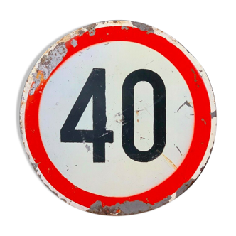 SPEED LIMIT 40 Original 1980's Traffic Sign Street Sign