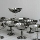 12 coupelles sur pied en inox style Letang Remy