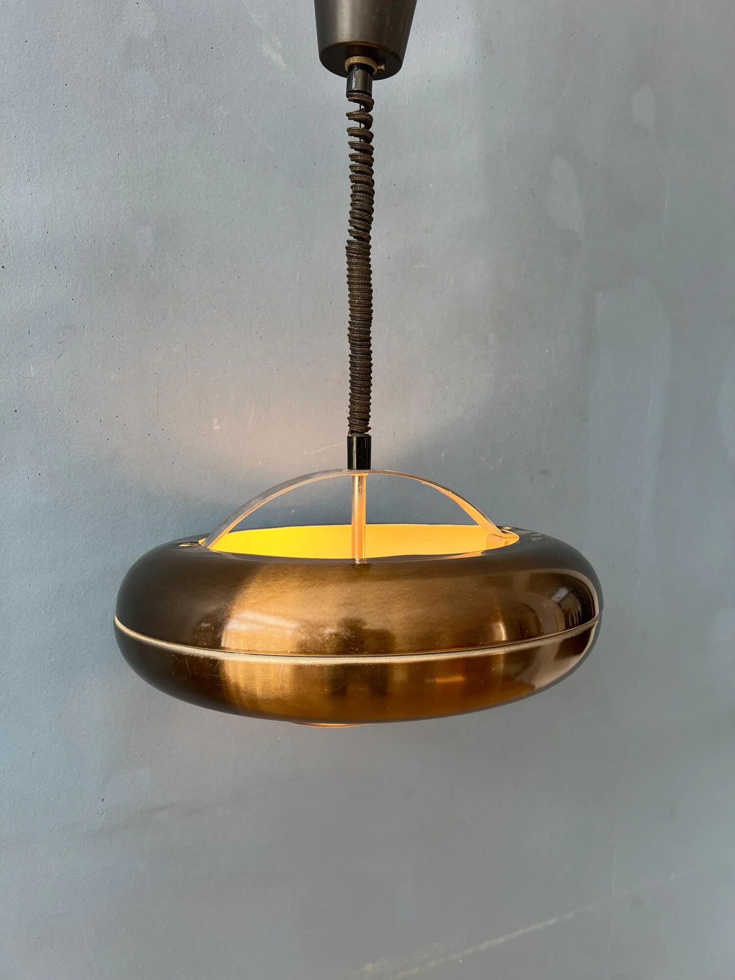 Vintage 'Copper' UFO space age pendant lamp