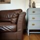 Brown leather sofa