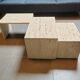 1980 Tables gigognes en travertin