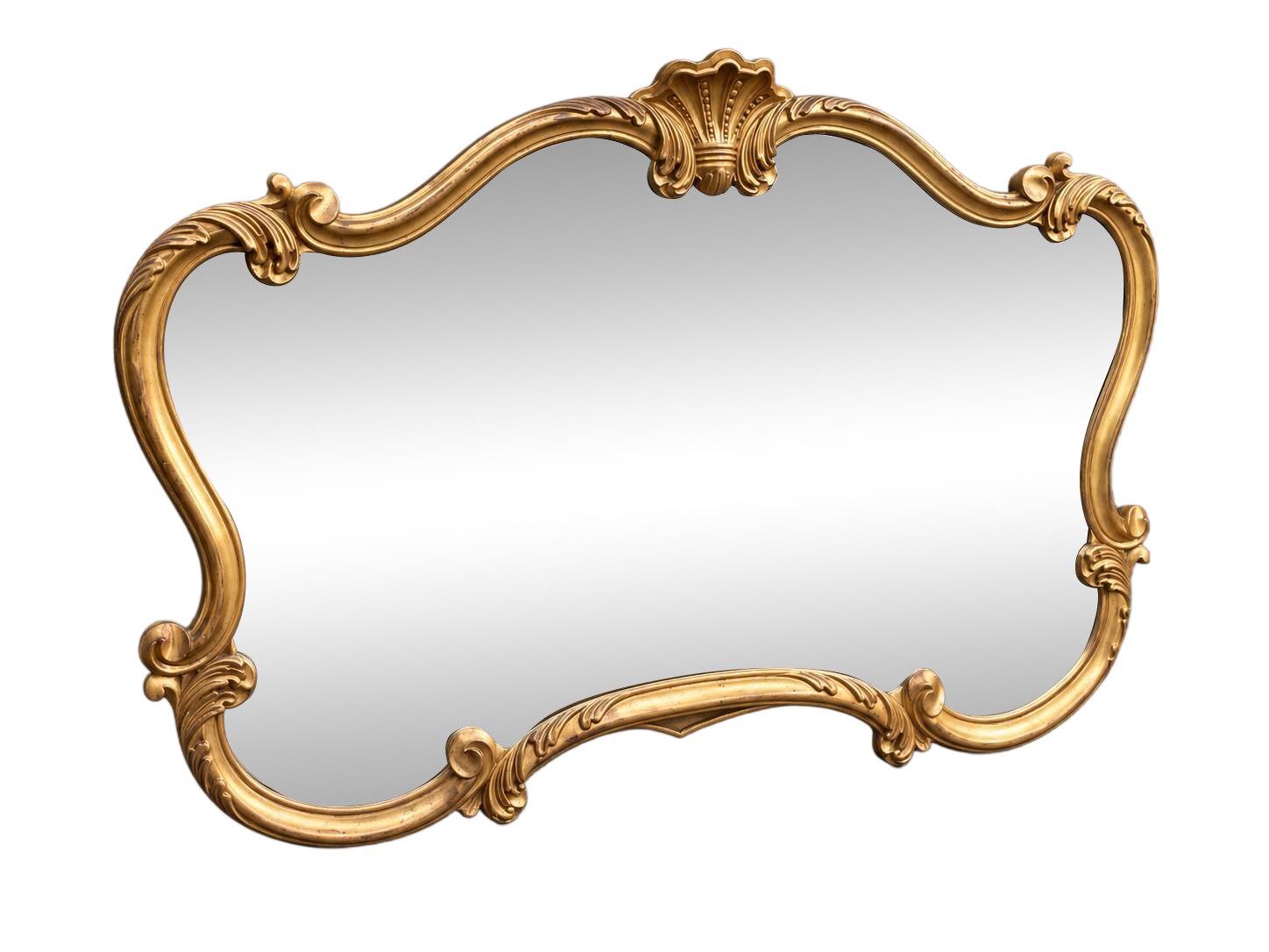 Large antique gilded mirror in Louis XV / rococo style.