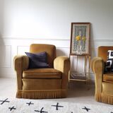 Pair of velvet armchairs