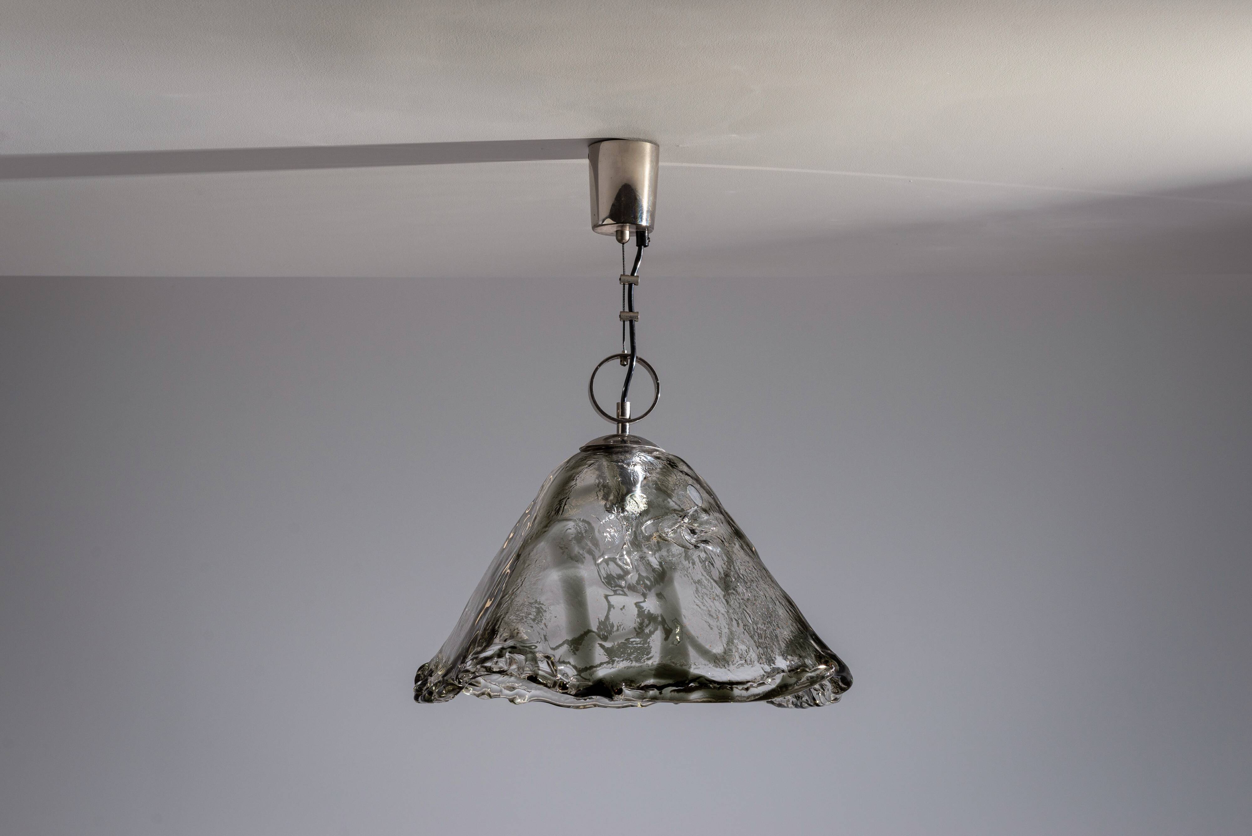Murano glass pendant with chromed details