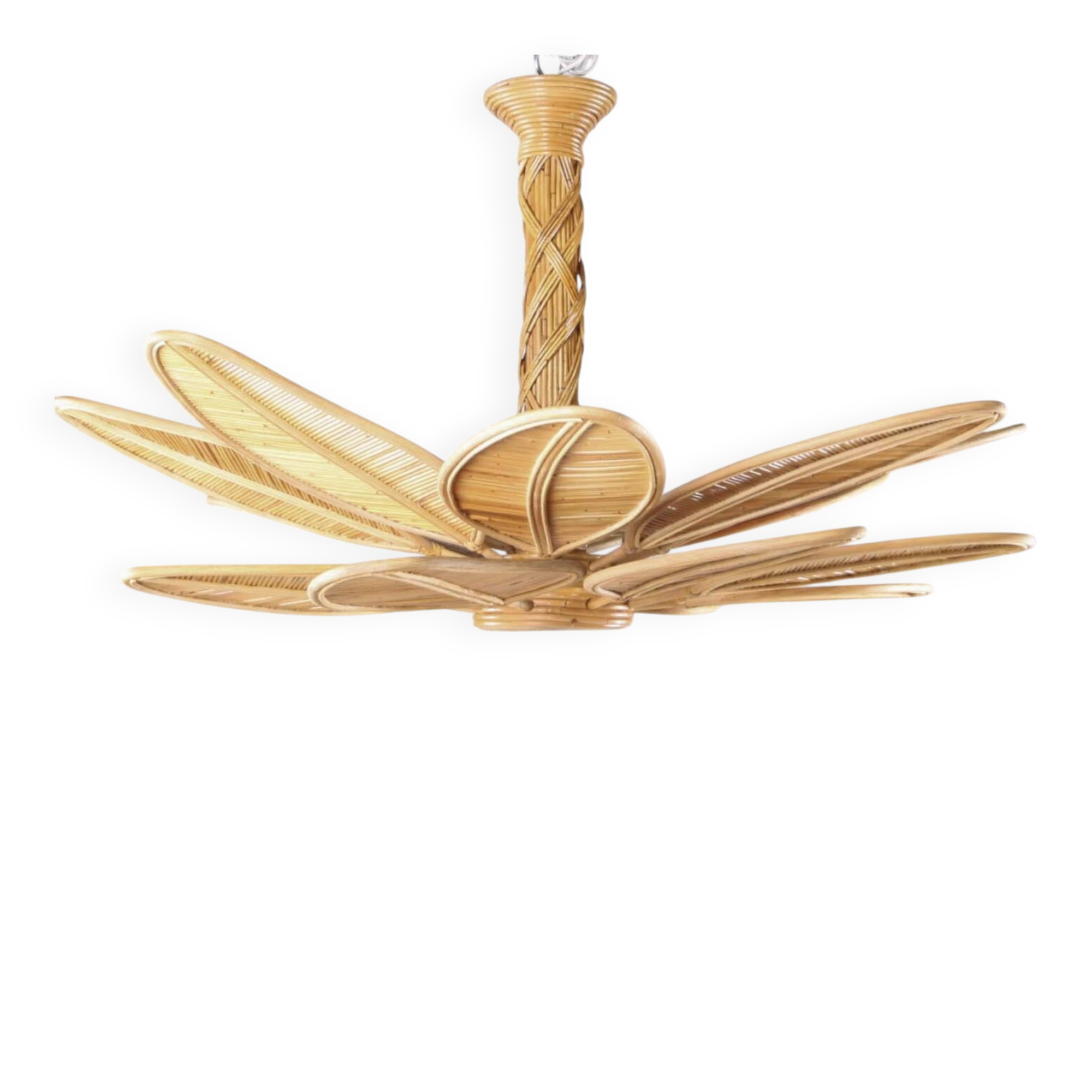 Rattan "leaf" chandelier