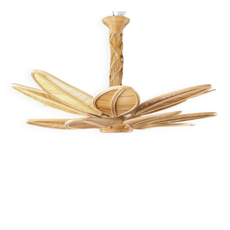 Rattan "leaf" chandelier