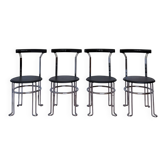 Chaises tubulaires en métal chromé