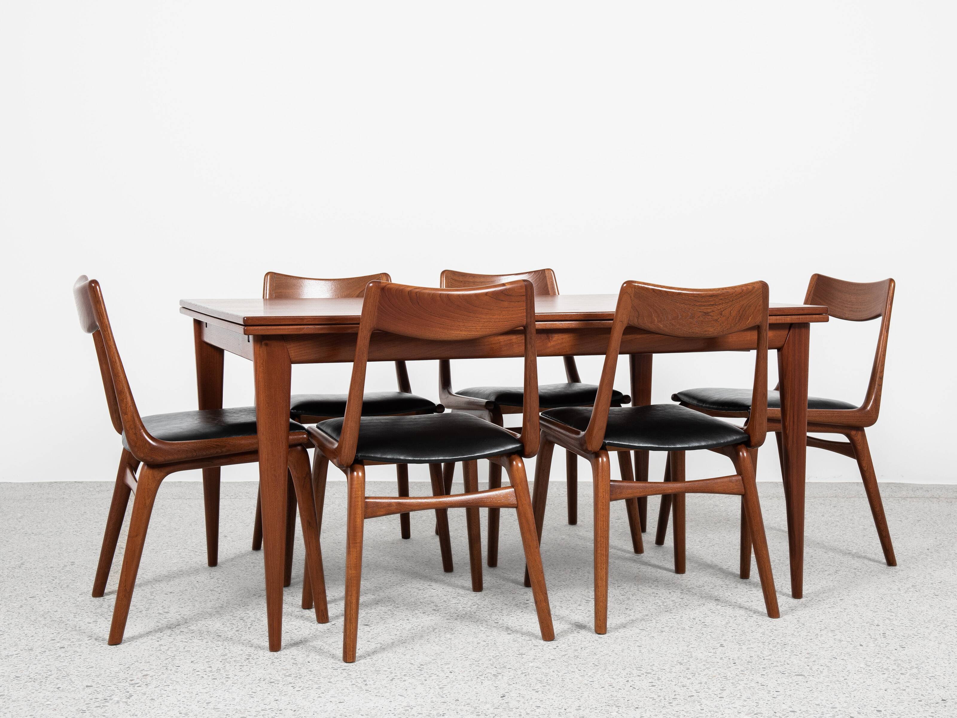 Midcentury wider Danish dining table in teak by Niels Otto Møller 1960s