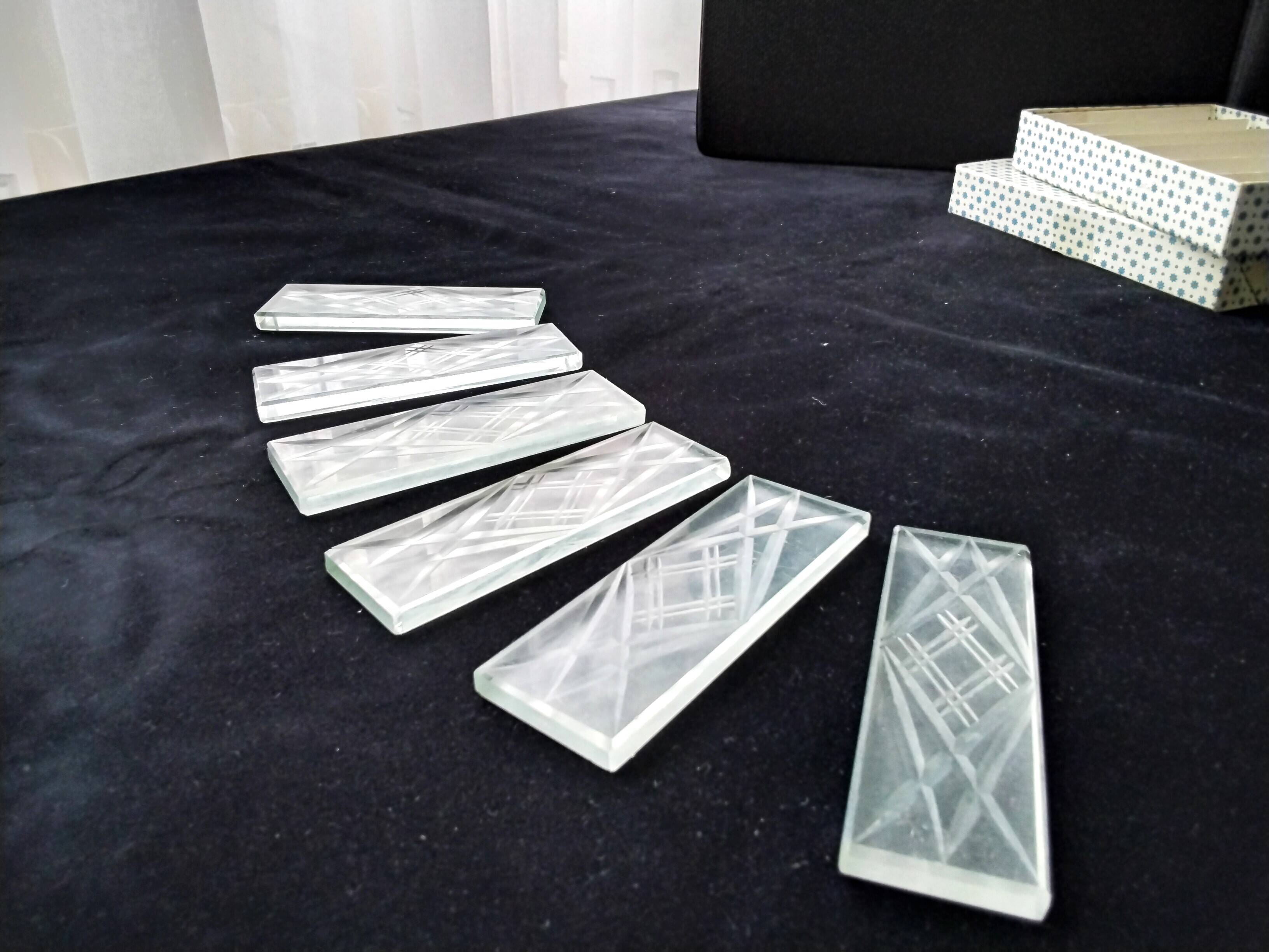 Set of 6 knife holders in Plexiglass Art Deco Style