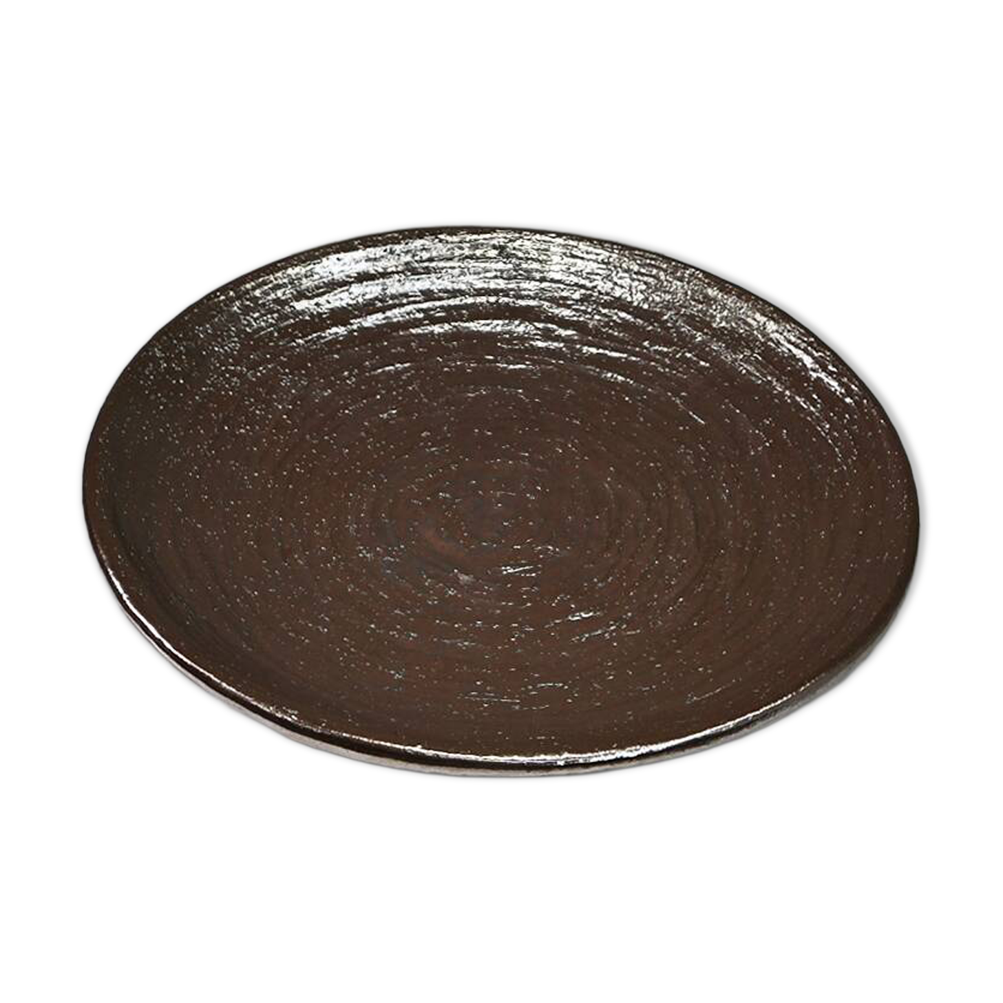 Large handmade metallic glazed ceramic bowl, circa 1980s–1990s.