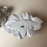 Set of 2 candlesticks in white porcelain