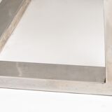 Console en métal chromé et travertin, italie, années 1970