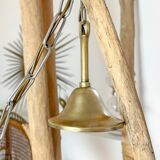 Vintage two-tone purple capiz mother-of-pearl and brass pendant light – art deco style chandelier