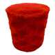 Pouf vintage coffre Space Age en fourrure rouge – 1970