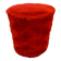 Pouf vintage coffre Space Age en fourrure rouge – 1970