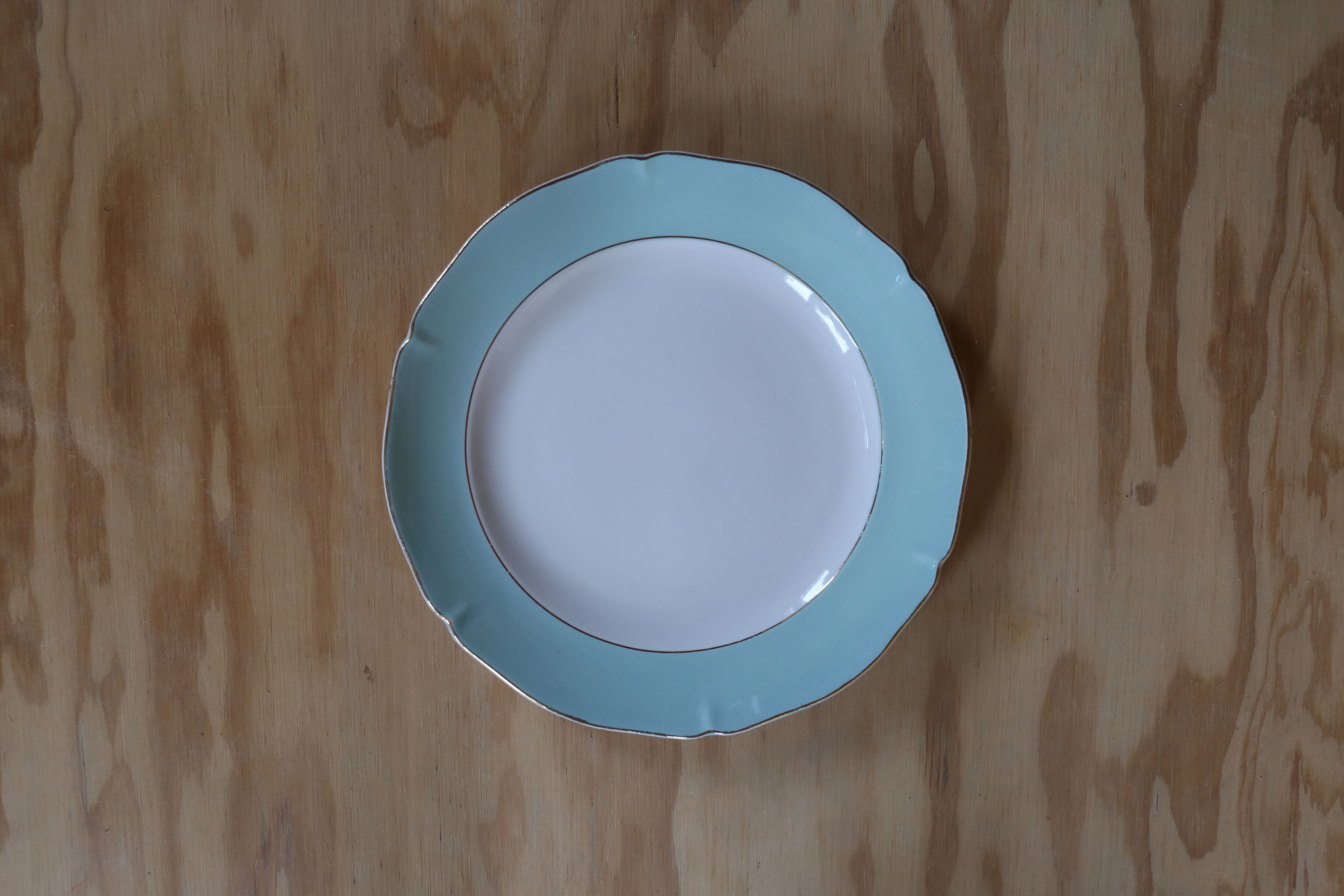 Vintage plates aqua/mint edge Ceranord