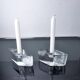 Pair of icicle candlesticks, Murano glass, Italy, 1970