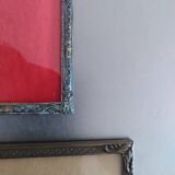 Set of 4 Danish photo frames 40s or 50s in curved glass