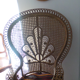 Fauteuil peacock en rotin vintage 1970