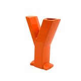 Space age orange Y solifleur vase, Marcel Radureau France 1970