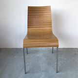 Suite of 4 zebra wooden chairs