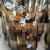 Set de 6 verres à fleurs vintage
