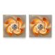 Pair of sculptural wall lights in moulded glass and metal