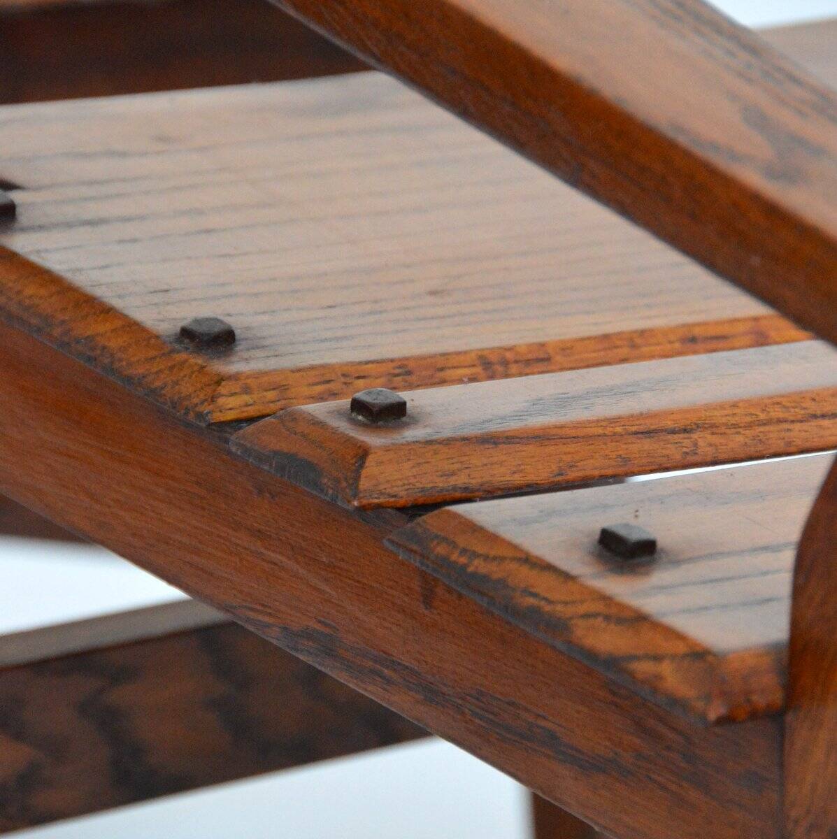 Armchairs convertible into Brutalist Bench in solid wood 1940 vintage