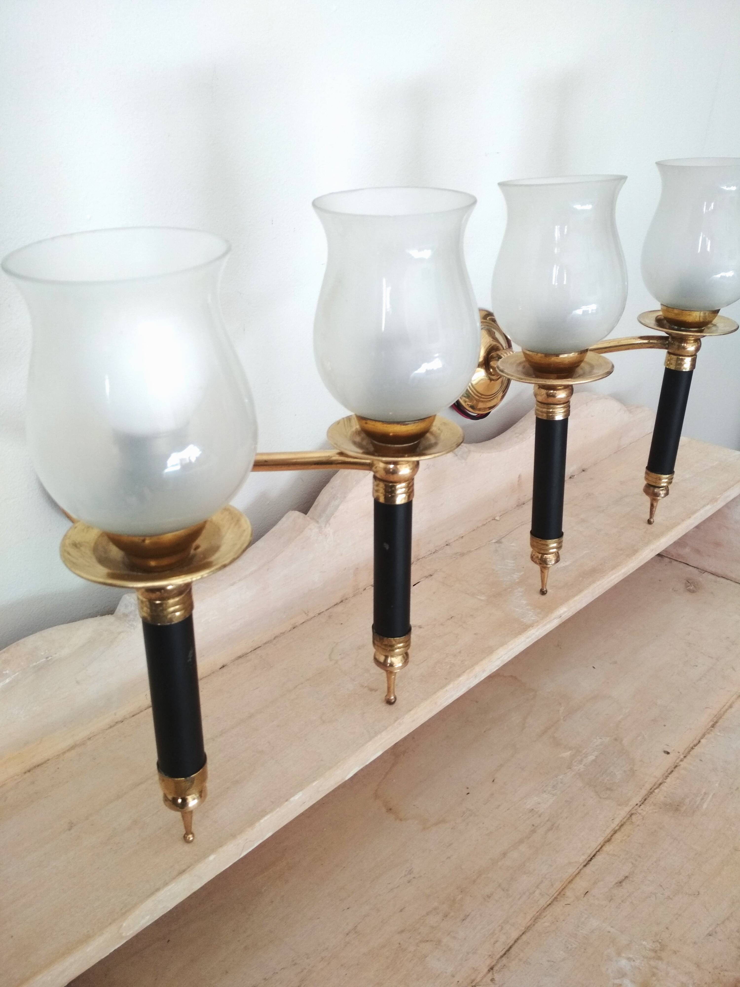 Pair of vintage 50s wall lights, 2 sconces