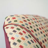 Set of 2 armchairs fabric gobelin design 70s modern vintage