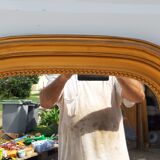 Mirror 19th Wood and Golden Stuk 83x138cm