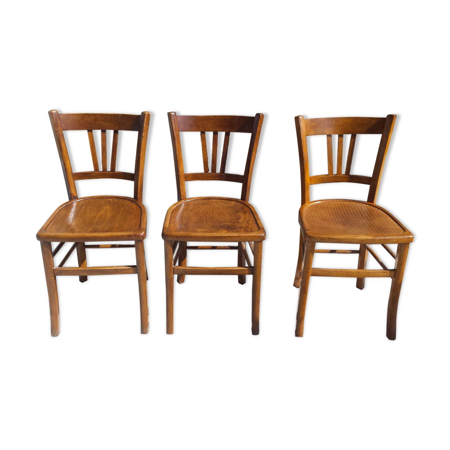 Lot de 3 chaises bistrot style Baumann