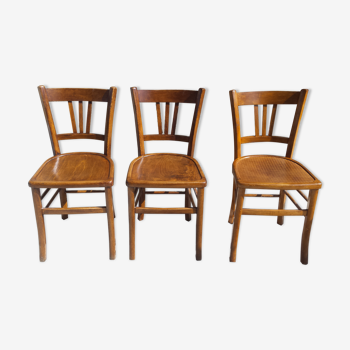 Set of 3 Baumann style bistro chairs